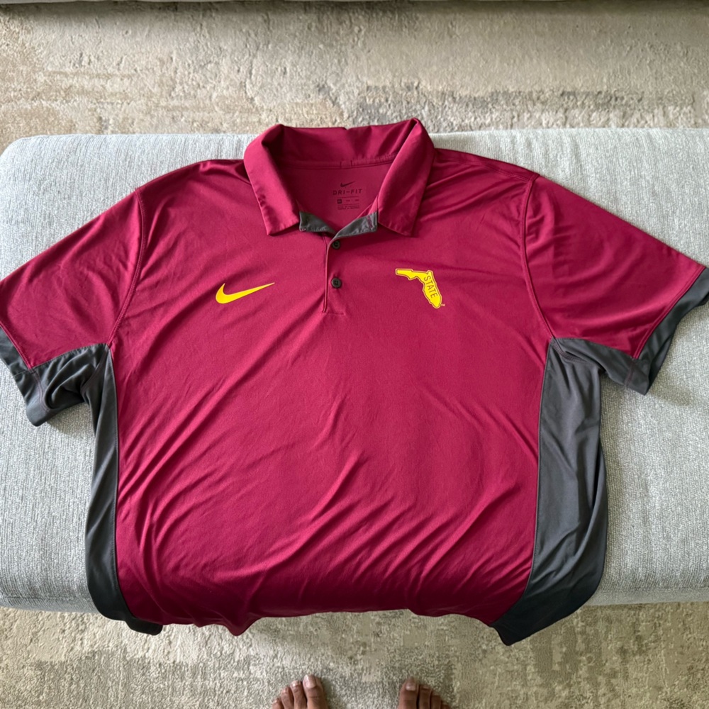 Nike FSU Burgundy and Gray Polo Shirt